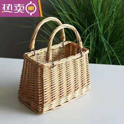 NEWLAKE藤编包女百搭新款网红编织包小清新时尚小包夏天海边沙滩手提袋手提包