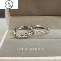 JiMi银银情侣戒指男女一对小众设计高级感时尚个性新款连理枝对戒礼物