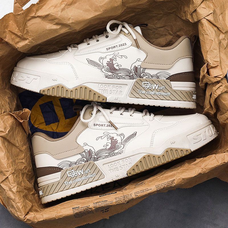 小众原创百搭增高小白板鞋夏季休闲运动高帮潮鞋国潮男鞋春秋