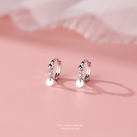 云小舒s925纯银耳环女气质淑女单钻圆片耳扣简约风百搭耳饰代发送女朋友老婆情人节七夕生日礼物