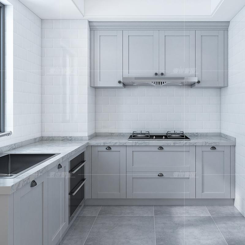 北欧拼框闪电客全屋整体厨房橱柜定制开放式厨房储物柜厨柜组合装修