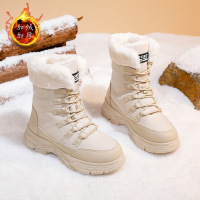 女士高帮鞋新款冬季加绒学生棉鞋潮百搭休闲厚底时尚鞋