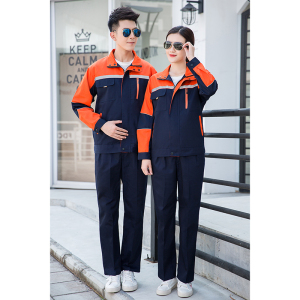 TMG8001 春秋工作服劳保服套装 拉链设计 前后反光条 八色可选