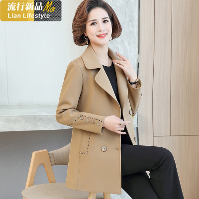 恋名媛中年女士风衣春装上衣气质新款40岁50中老年女妈妈春秋外套中长款妈妈装