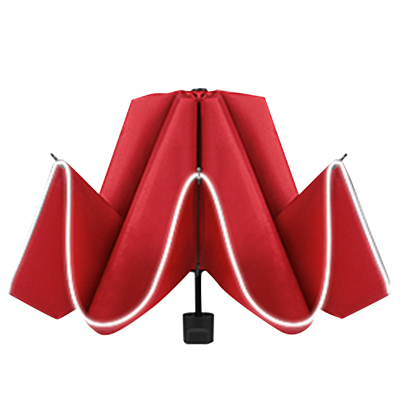 手动钢骨伞架 碰击布+反光条 塑料手柄YF-S2021038