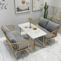 咖啡厅沙发洽谈影楼休息区售楼处谈判接待休闲北欧奶茶店桌椅组合