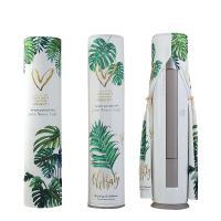 京城派 空调罩圆形柜机防尘罩保护套格力美的奥克斯海尔开机不取大3p圆柱立式圆柜机罩 7632北欧叶子 180*40cm