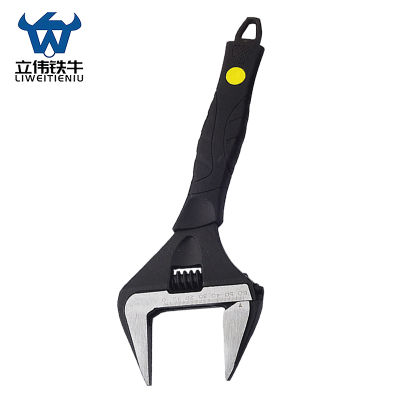 立伟铁牛黑色超大开口扳手12寸/把