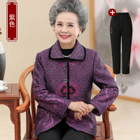 迪鲁奥(DILUAO)轻奢品质中老年人秋装女开衫妈妈装翻领上衣气质老人衣服奶奶服装太太春秋