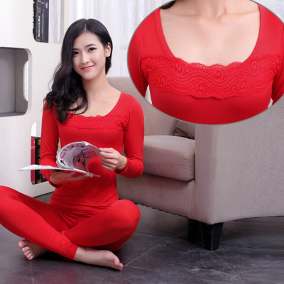 俏果儿(Qiaoguoer)女士莫代尔体薄款秋衣秋裤打底基础内衣线衣线裤保暖内衣套装女秋季长裤长袖女士保暖衣