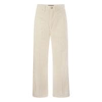 Polo Ralph Lauren女式宽腿棉绒裤高腰短款直筒休闲裤带口袋