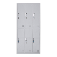 豪利特收纳柜财务档案柜资料柜加厚文件柜办公室带锁铁皮柜六门更衣柜