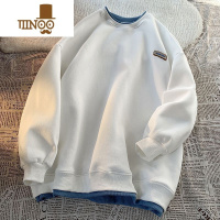 YANXUEC显白卫衣男女港风上衣2023新款oversize假外套情侣装