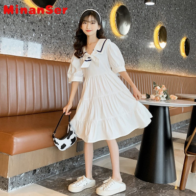 MinanSer女童连衣裙夏装2021新款韩版儿童洋气公主裙13大童夏季网红女孩裙子学生气质