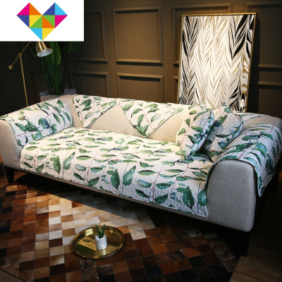 欧式轻奢沙发垫套罩子加厚布艺全包盖巾四季通用防滑沙发坐垫蔓叶藤70*150御蓝锦