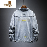 YANXU精梳棉牛仔外套男美式复古潮牌休闲夹克款刺绣痞帅伽克大码衣