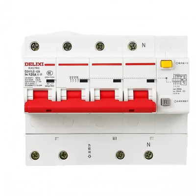 德力西(DELIXI) 空气开关带漏电保护器家用63a断路器220v电闸空调2p32a三相 3P+N63A