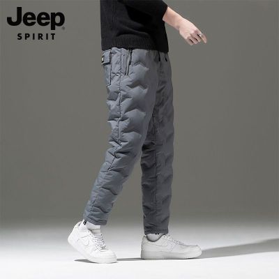 JEEP SPIRIT男士弹力羽绒裤束脚直筒系带大码男裤休闲羽绒运动裤