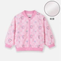 [1件3.5折]铅笔俱乐部2025春装新款女小童外套儿童印花夹克宝宝立领棒球服