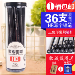 宝克(baoke)桶装原木铅笔六角HB笔PL1680学生2B铅笔小学生三角形HB铅笔幼儿园写字笔儿童铅笔文具绘画套装