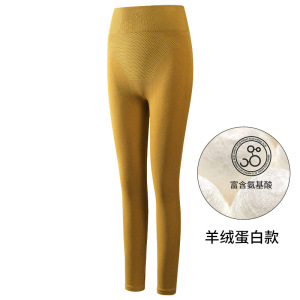 品牌秋冬季高腰收腹羊毛打底裤高弹发热德绒秋裤女紧身贴片保暖裤