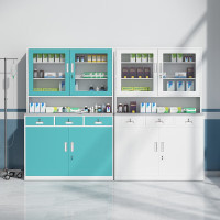 远奥 带锁储物柜西药柜药品存放柜医药调剂台钢制储物柜不锈钢面