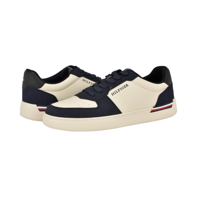 TOMMY HILFIGER环保材质休闲板鞋男鞋舒适透气圆头系带运动鞋户外