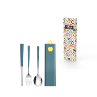 艾逸瑶选 CJ-21020 托图加304不锈钢餐具三件套