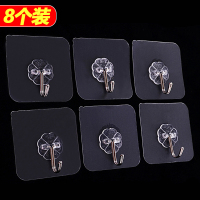 家柏饰(CORATED)8个强力免钉无痕后粘贴挂钩不粘钩免打孔挂衣钩卫生间墙壁钩子