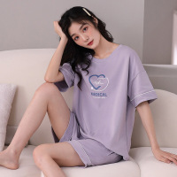 睡衣女士夏季短袖卡通可爱学生女士宽松休闲可外穿薄款家居服套装