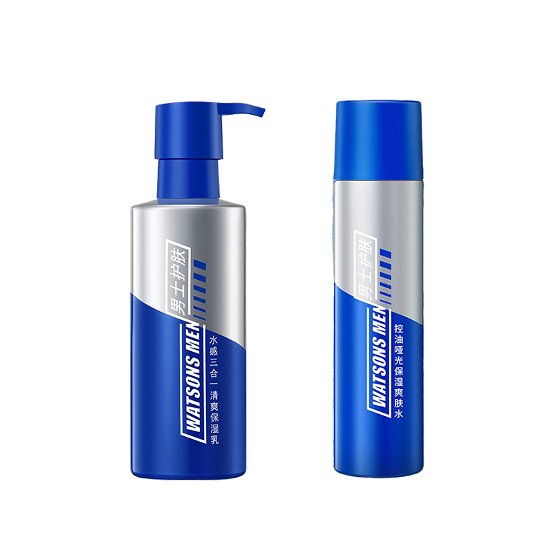 屈臣氏男士护肤品组套保湿爽肤水150毫升+清爽保湿乳200ml
