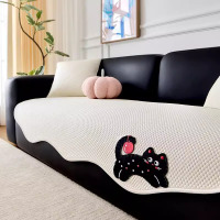 高级感冰丝凉感沙发垫四季通用新款夏季固定防滑直排坐垫盖布套罩