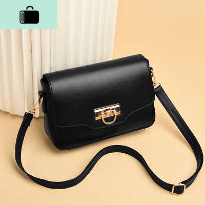 2020新款春季时尚女包韩版百搭包包女单肩包超火斜跨包NEW LAKE 黑色女士单肩包