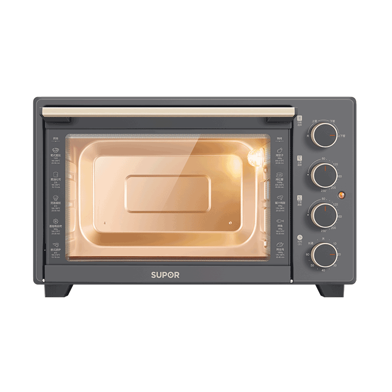 苏泊尔电烤箱家用多功能烤炸一体空气炸锅上下独立控温可视大窗口烤箱旋钮操作精准控温OJ38A02