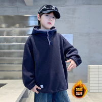 儿童装男童秋冬款加绒卫衣新款冬季中大童冬装加厚连帽男孩潮