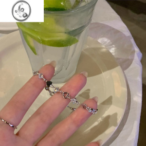 JiMi春季甜酷爱心锆石手链女生ins小众设计2023新款精致闺蜜网红手饰 甜酷爱心手链