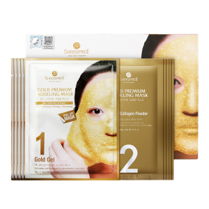 SHANGPREE香蒲丽黄金面膜软膜紧致滋养水光果冻补水保湿淡化细纹暗纹提拉紧致抗初老提亮肤色击退暗沉 5片装