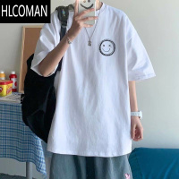 HLCOMAN加肥加大码男装t恤夏季港风ins男士衣服短袖体恤潮流胖子宽松上衣