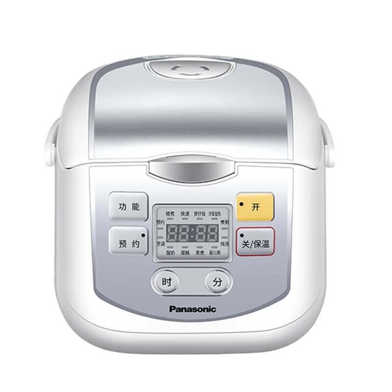 松下(Panasonic)迷你电饭煲1-2人多功能小型电饭锅家用智能预约煮饭不粘锅2升容量SR-DX071-W