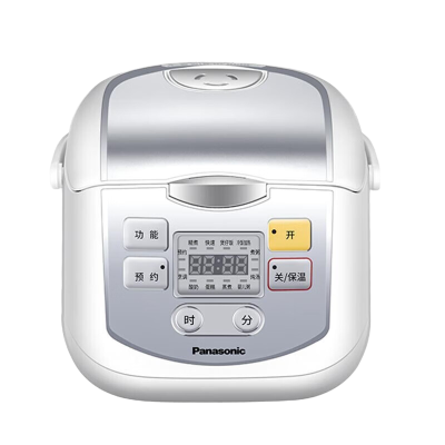 松下(Panasonic)迷你电饭煲1-2人多功能小型电饭锅家用智能预约煮饭不粘锅2升容量SR-DX071-W