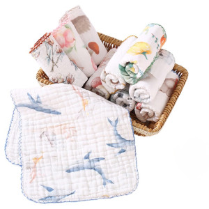 天山柔 25*25cm 100g 六层棉纱纯棉 小方巾 (计价单位:包) 男宝(5条装)