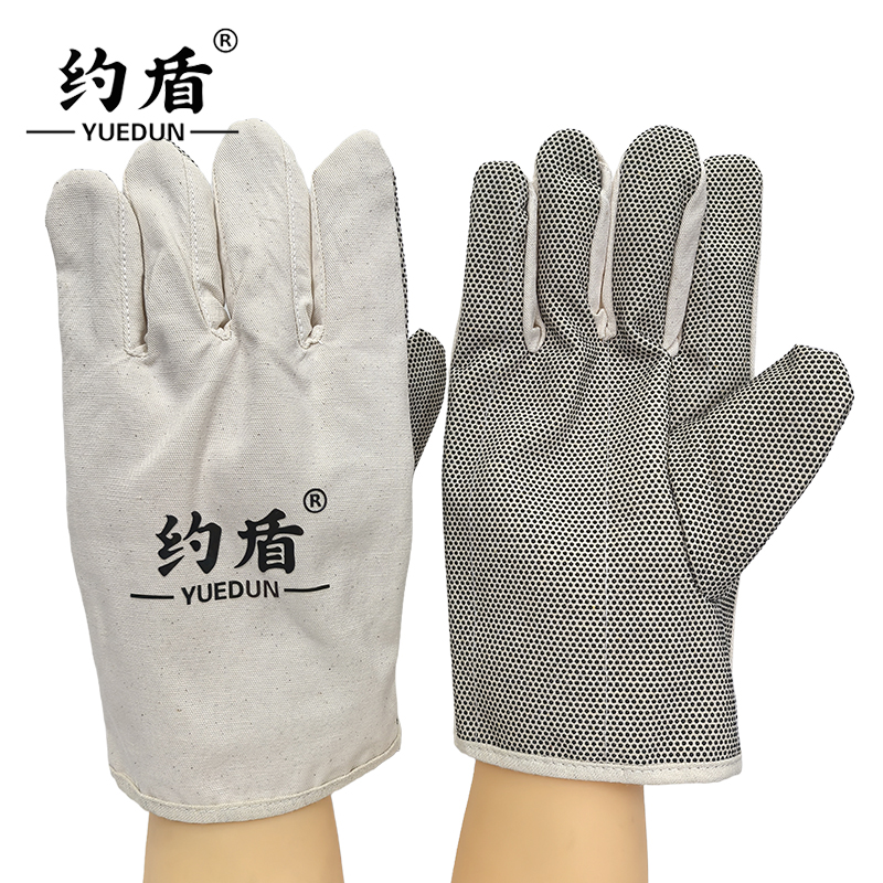 约盾 帆布耐磨防油点胶手套 FYI003/双