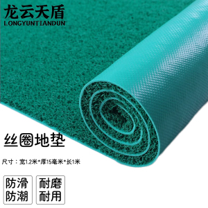 龙云天盾丝圈地垫加厚防水刮沙进门脚垫电梯酒店迎宾可裁剪PVC除尘防滑垫宽1.2米*厚15mm*长1米绿(要几米拍几米)
