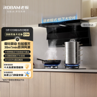 老板[第五代小黑翼D1H]30风量大吸力免费安装 抽排吸油烟机燃气灶套装家用低音一级能效 D1H顶配单烟机