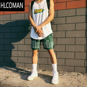 HLCOMAN夏季街头潮牌美式短裤男生篮球裤不过膝四分裤修身速干休闲运动裤
