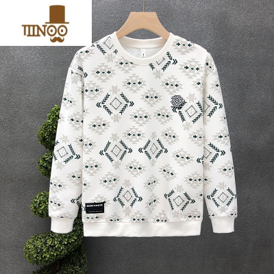 YANXU青年痞帅印花卫衣男款潮牌套头外套2023秋季新款男士长袖内搭