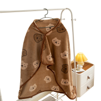 赞属 多功能柔软亲肤披肩毯-跳跳熊70x100CM 条