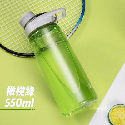 家柏饰(CORATED)司机大容量水杯塑料杯太空杯户外运动水壶大号杯子便携随手杯茶杯 橄榄绿-550ML