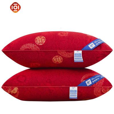 婚庆结婚枕头一对大红色双人枕芯双喜舒适枕48*74cm送包装三维工匠