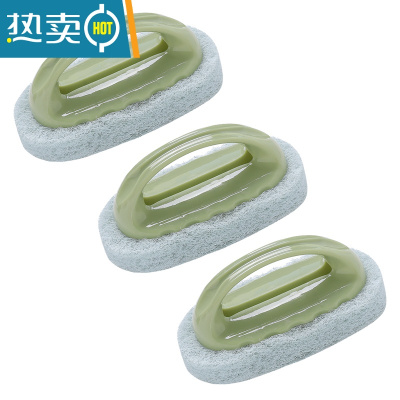 敬平去污清洁刷浴缸瓷砖厨房洗锅器洗碗水池海绵擦刷子魔力块百洁布 绿色 3只装
